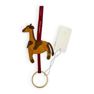 Hammitt Fern Giraffe Bag Charm Key Ring Keychain Sunflower Gold NWT w/ Box